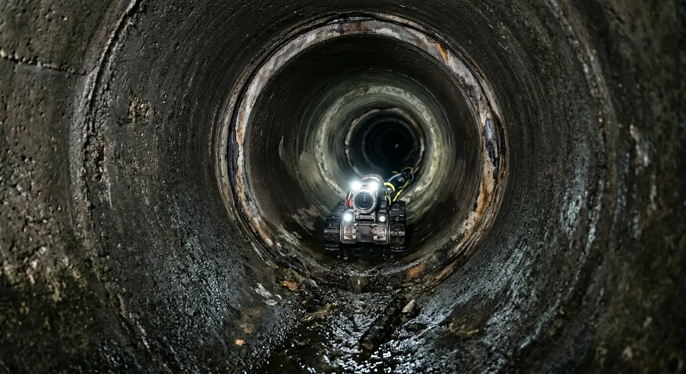 Robotic sewer camera inspecting pipe interior for Sewer Line Repair in Felida